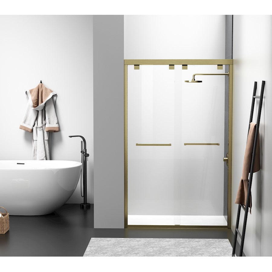 Elegant Warren Semi-Frameless Shower Door 48X76, Brushed Gold - SD303-4876BGD
