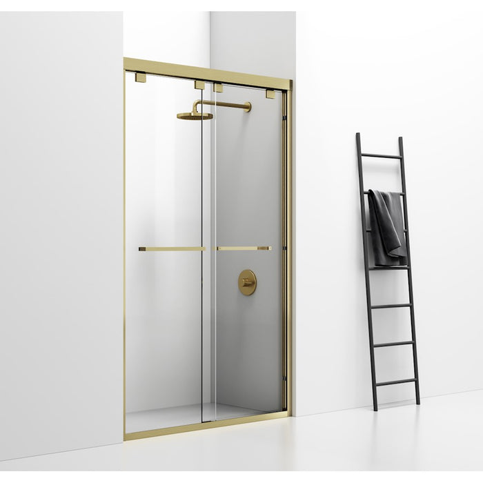 Elegant Warren Semi-Frameless Shower Door 48X76, Brushed Gold