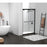 Elegant Warren Semi-Frameless Shower Door 48X76, Matte Black
