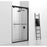 Elegant Warren Semi-Frameless Shower Door 48X76, Matte Black