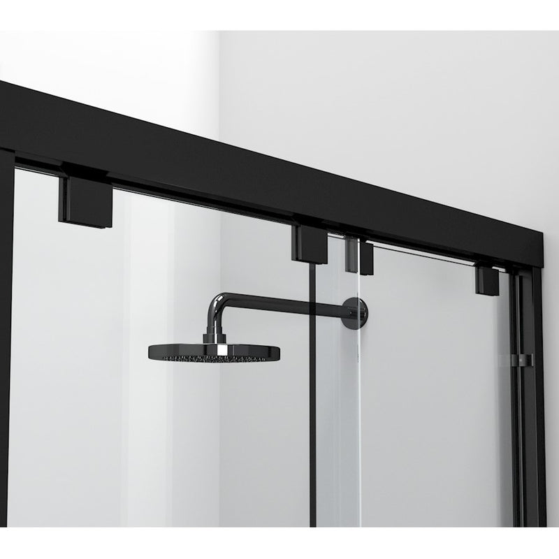 Elegant Warren Semi-Frameless Shower Door 48X76, Matte Black