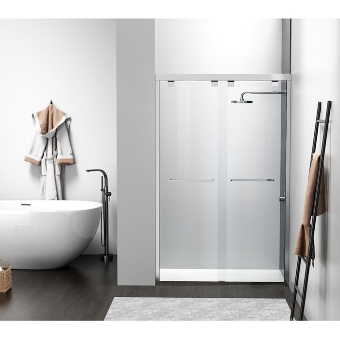 Elegant Warren Semi-Frameless Shower Door 48X76, Polished Chrome - SD303-4876PCH