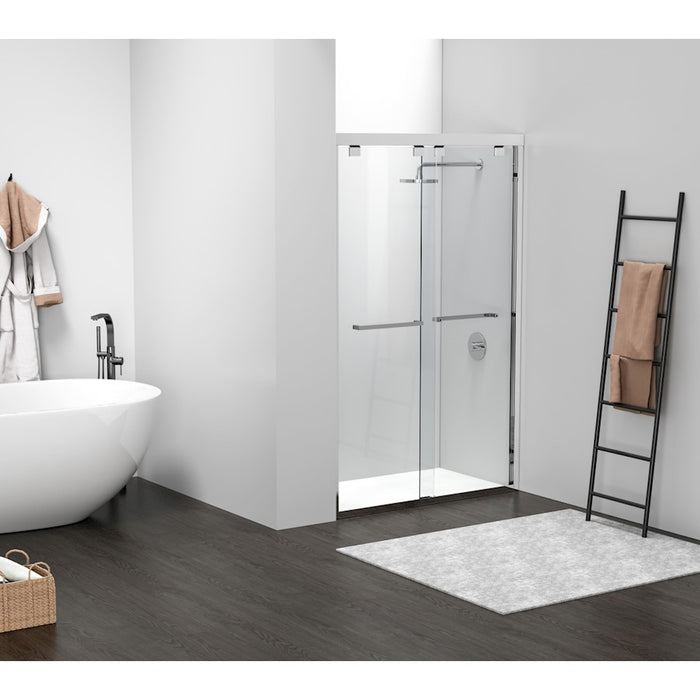 Elegant Warren Semi-Frameless Shower Door 48X76, Polished Chrome