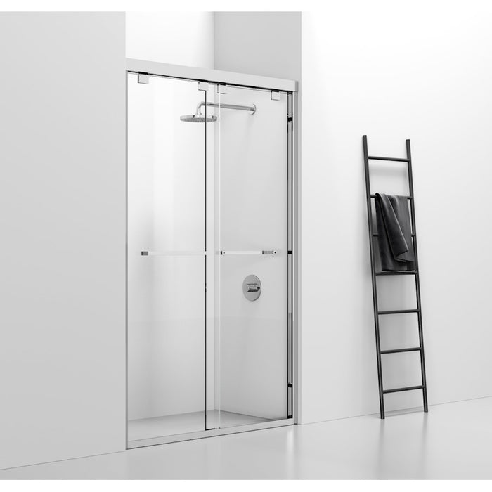 Elegant Warren Semi-Frameless Shower Door 48X76, Polished Chrome