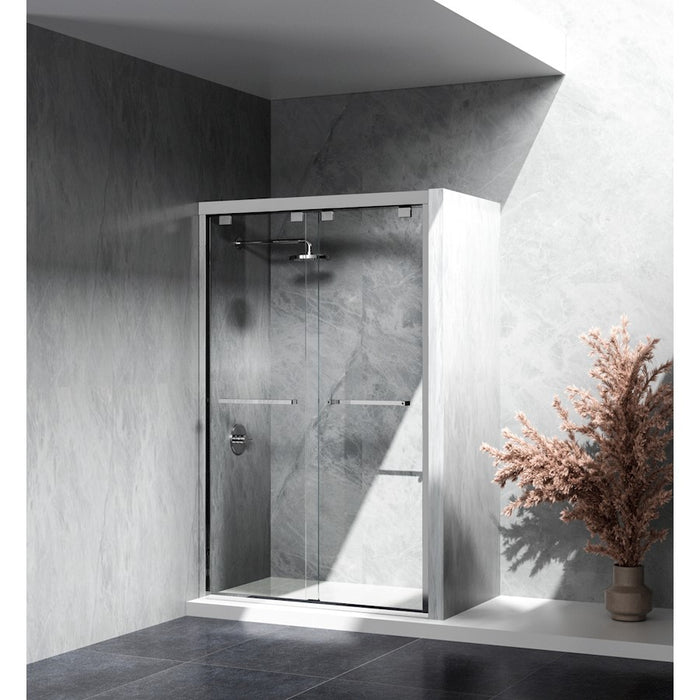 Elegant Warren Semi-Frameless Shower Door 48X76, Polished Chrome