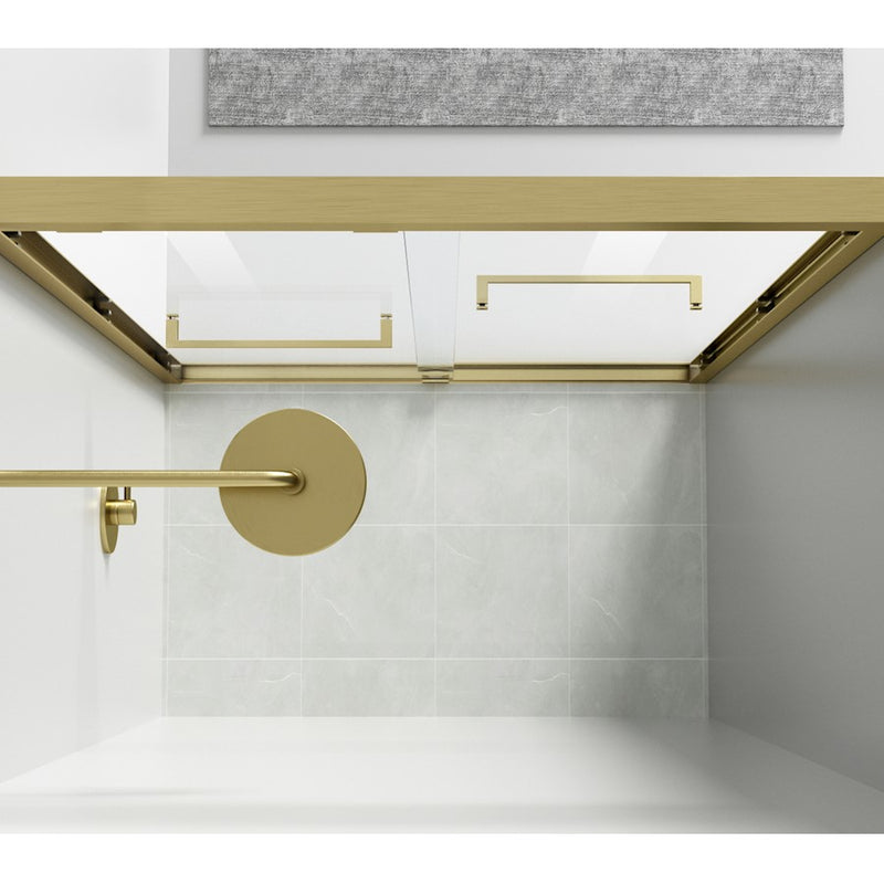 Elegant Warren Semi-Frameless Shower Door 60X76, Brushed Gold