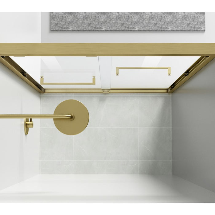Elegant Warren Semi-Frameless Shower Door 60X76, Brushed Gold