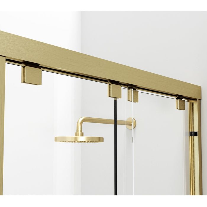 Elegant Warren Semi-Frameless Shower Door 60X76, Brushed Gold
