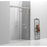 Elegant Warren Semi-Frameless Shower Door 60X76, Brushed Nickel