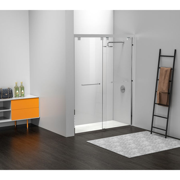 Elegant Warren Semi-Frameless Shower Door 60X76, Polished Chrome