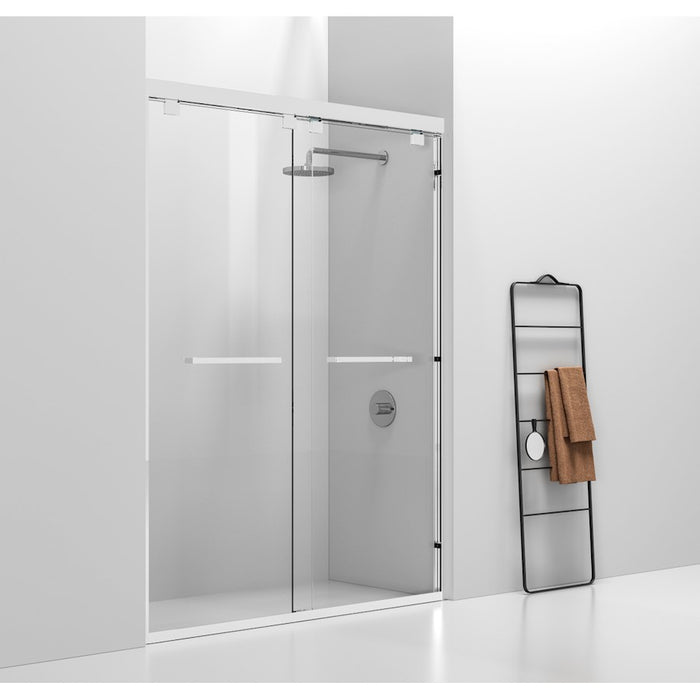 Elegant Warren Semi-Frameless Shower Door 60X76, Polished Chrome