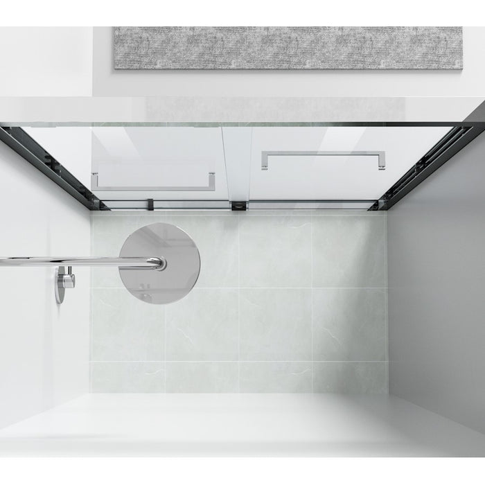 Elegant Warren Semi-Frameless Shower Door 60X76, Polished Chrome