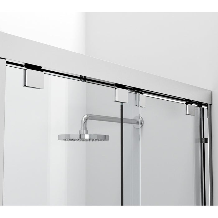 Elegant Warren Semi-Frameless Shower Door 60X76, Polished Chrome