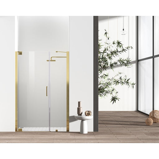 Elegant Carson Semi-Frameless Hinged Shower Door 48X72, Gold - SD404-4872BGD