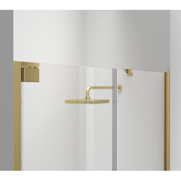 Elegant Carson Semi-Frameless Hinged Shower Door 48X72, Gold