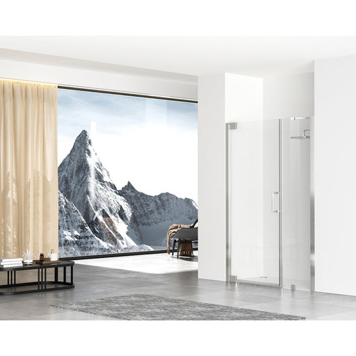 Elegant Carson Semi-Frameless Hinged Shower Door 48X72, Nickel