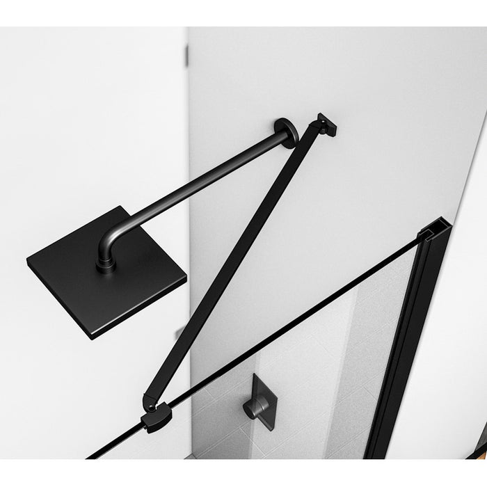 Elegant Carson Semi-Frameless Hinged Shower Door 48X72, Black