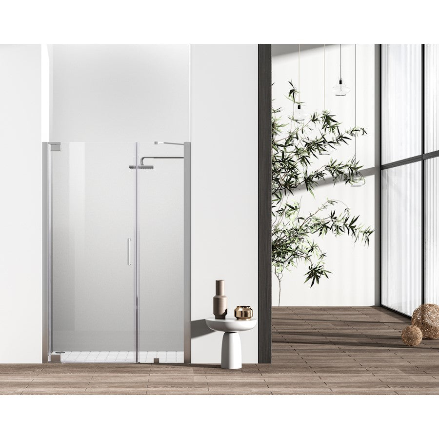 Elegant Carson Semi-Frameless Hinged Shower Door 48X72, Chrome - SD404-4872PCH