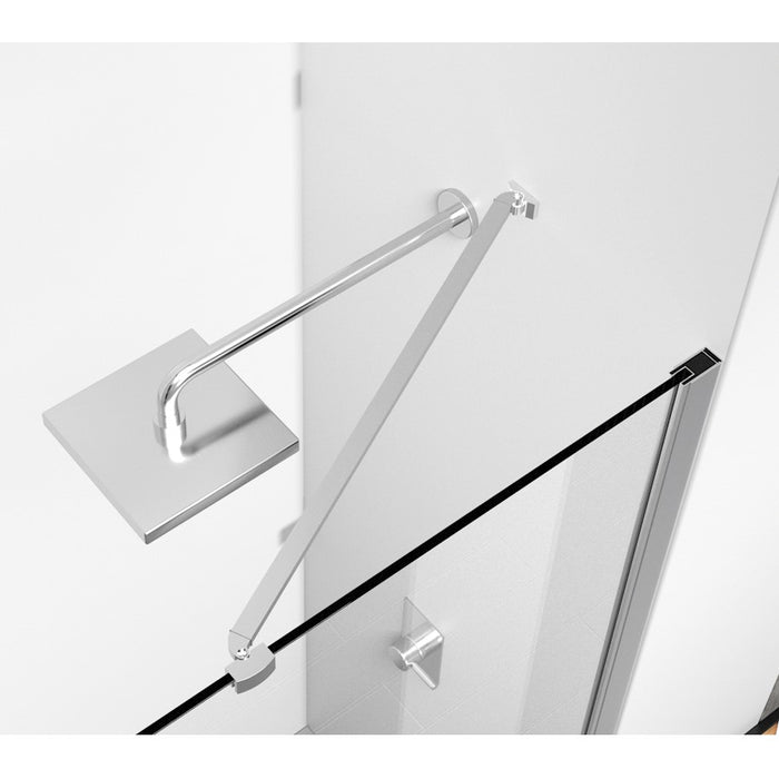 Elegant Carson Semi-Frameless Hinged Shower Door 48X72, Chrome