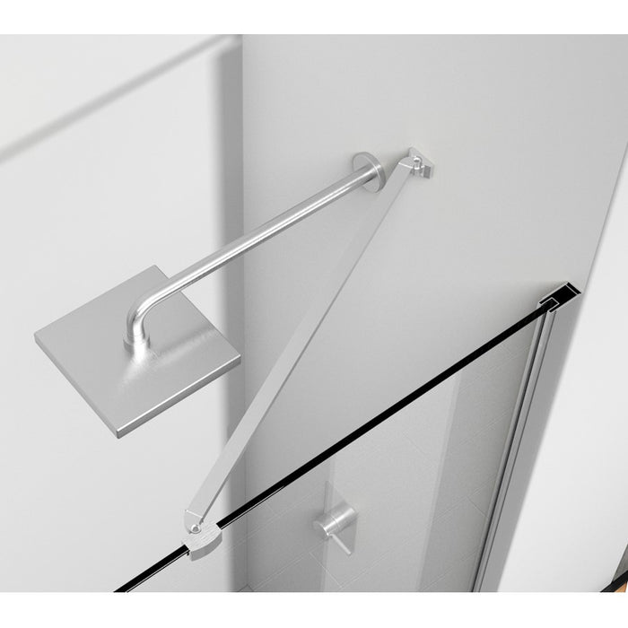 Elegant Carson Semi-Frameless Hinged Shower Door 60X72, Nickel