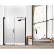 Elegant Carson Semi-Frameless Hinged Shower Door 60X72, Black - SD404-6072MBK