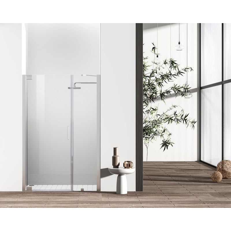 Elegant Carson Semi-Frameless Hinged Shower Door 60X72, Chrome - SD404-6072PCH