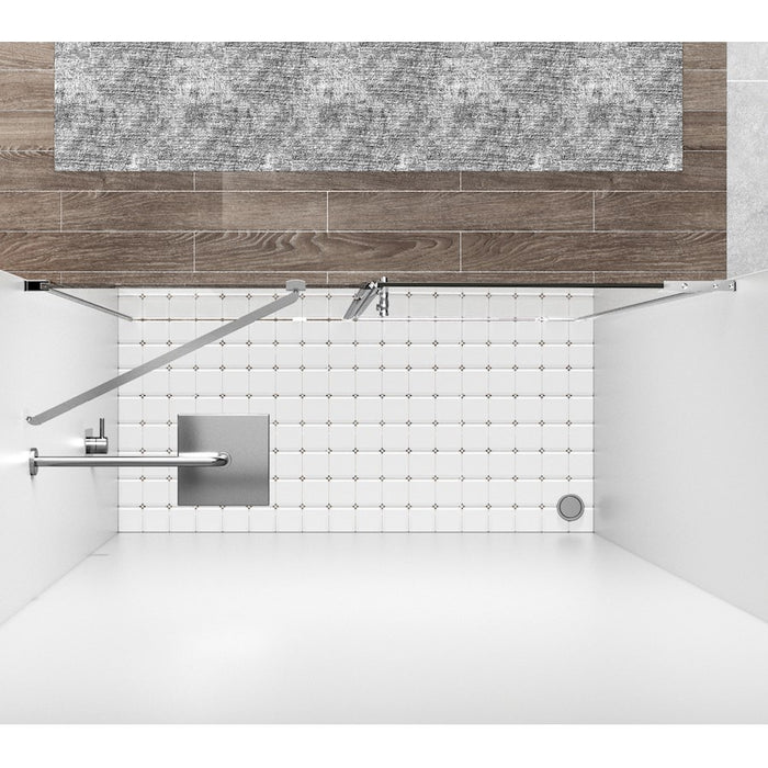 Elegant Carson Semi-Frameless Hinged Shower Door 60X72, Chrome