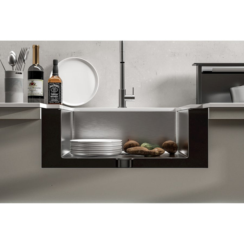 Elegant Chester Steel Undermount Kitchen Sink L23''Xw18''Xh10"