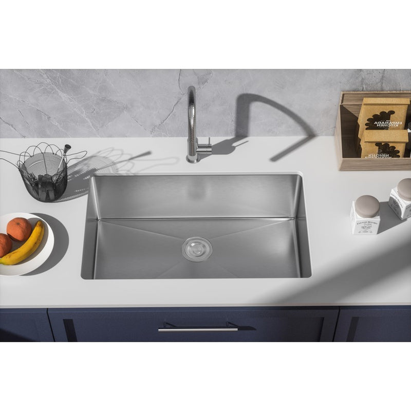 Elegant Chester Steel Undermount Kitchen Sink L32''Xw19''Xh10"