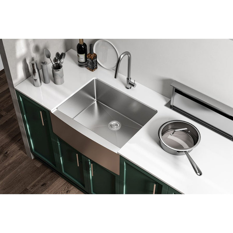 Elegant Montgomery Steel Farmhouse Kitchen Sink L27''Xw22''Xh10"