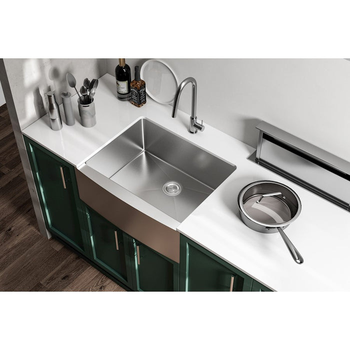 Elegant Montgomery Steel Farmhouse Kitchen Sink L27''Xw22''Xh10"