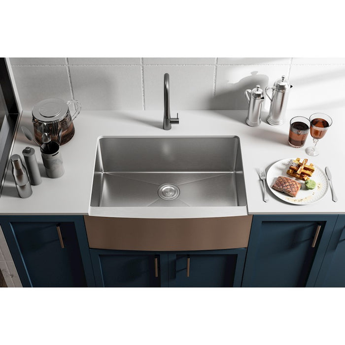 Elegant Montgomery Steel Farmhouse Kitchen Sink L30''Xw21''Xh10"