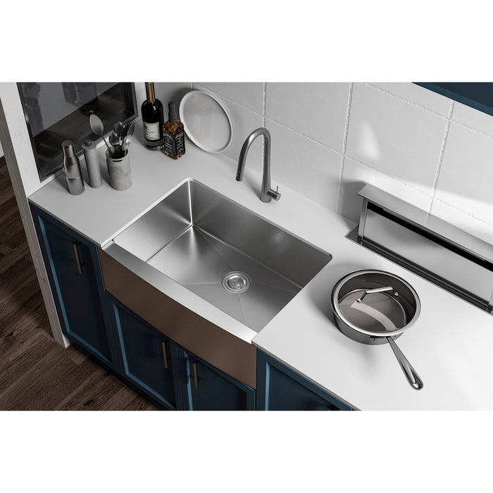 Elegant Montgomery Steel Farmhouse Kitchen Sink L30''Xw21''Xh10"