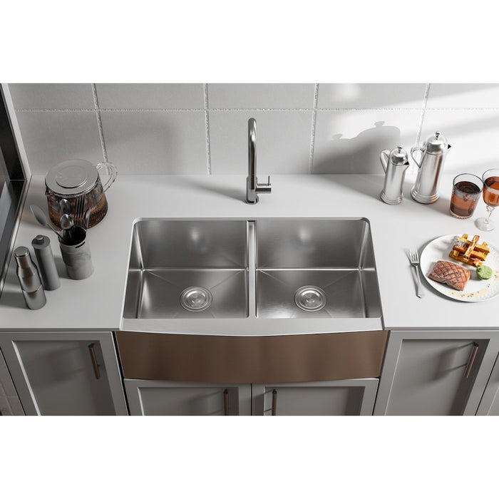 Elegant Montgomery Steel Farmhouse Kitchen Double Sink
