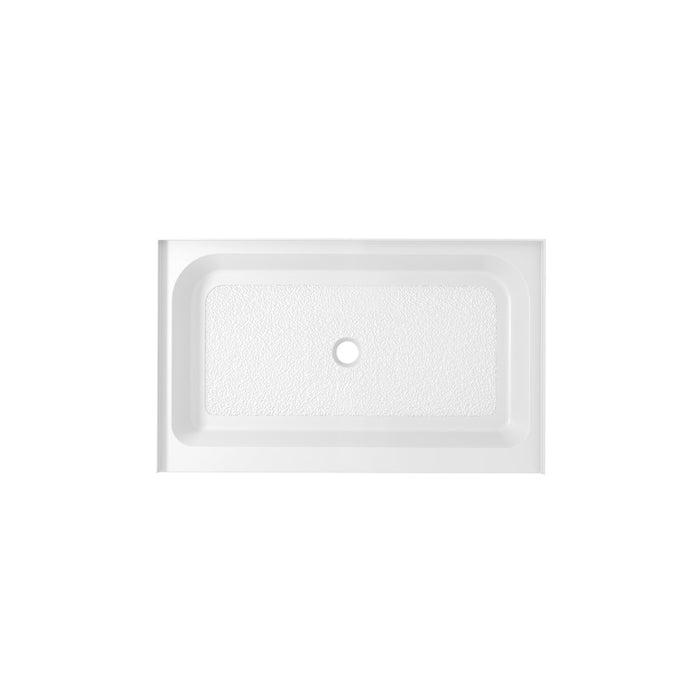 Elegant Laredo 48X32" Single Thresh Shower Tray Center Drain, WH - STY01-C4832