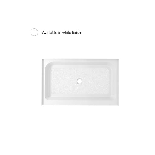 Elegant Laredo 48X32" Single Thresh Shower Tray Center Drain, WH