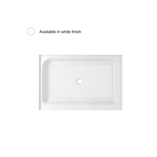 Elegant Laredo 48X36" Single Thresh Shower Tray Center Drain, WH