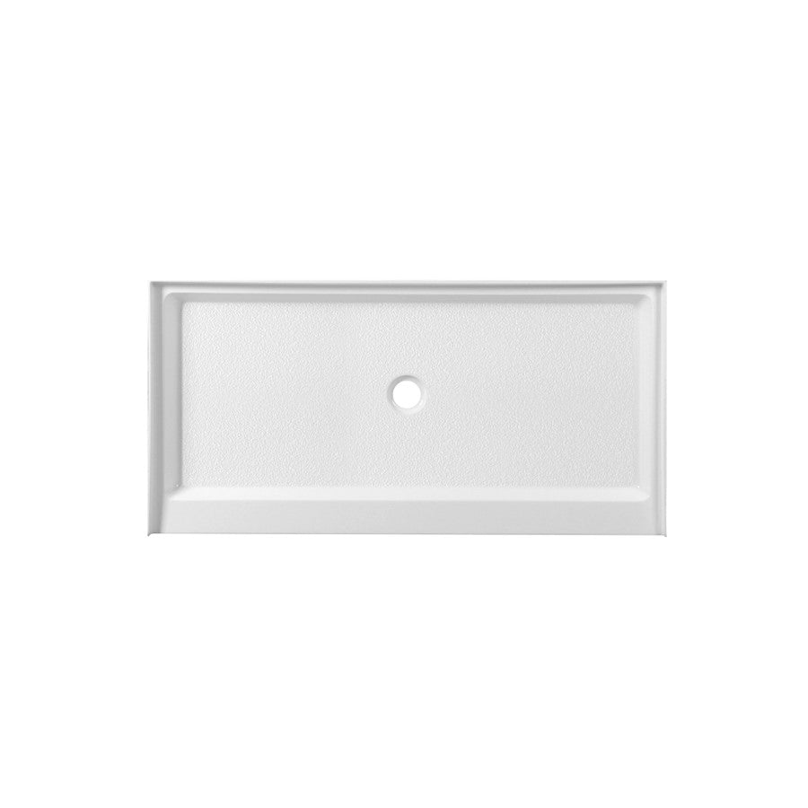 Elegant Laredo 60X30" Single Thresh Shower Tray Center Drain, WH - STY01-C6030