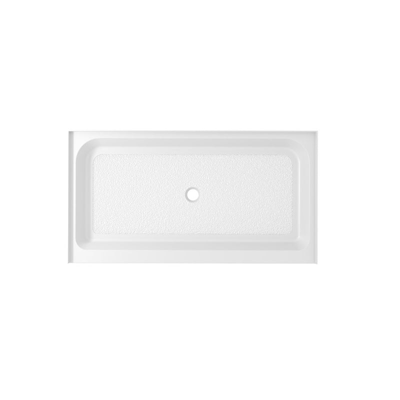 Elegant Laredo 60X32" Single Thresh Shower Tray Center Drain, WH - STY01-C6032
