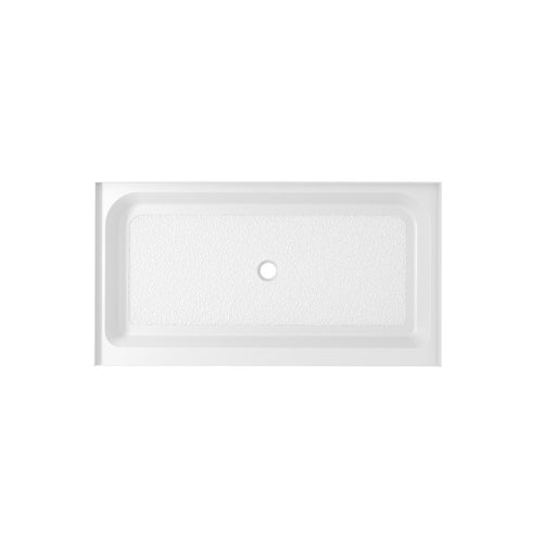 Elegant Laredo 60X32" Single Thresh Shower Tray Center Drain, WH - STY01-C6032