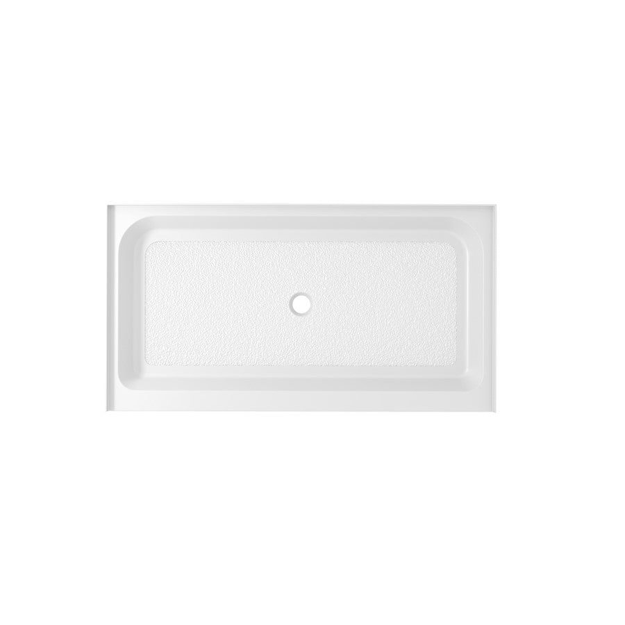 Elegant Laredo 60X32" Single Thresh Shower Tray Center Drain, WH - STY01-C6032