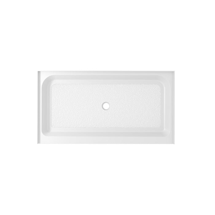 Elegant Laredo 60X36" Single Thresh Shower Tray Center Drain, WH - STY01-C6036