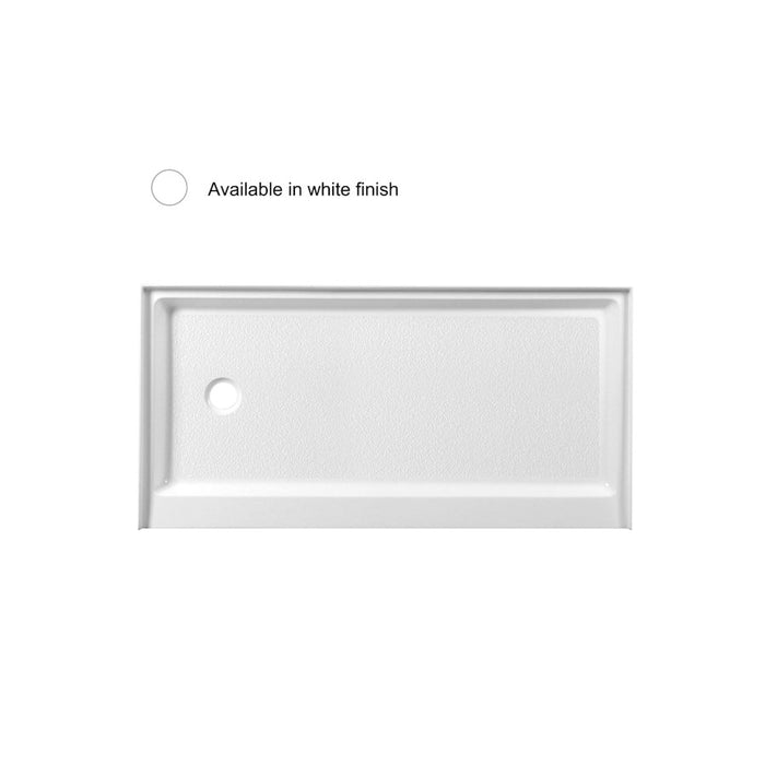Elegant Laredo 60X30" Single Thresh Shower Tray Left Drain, WH