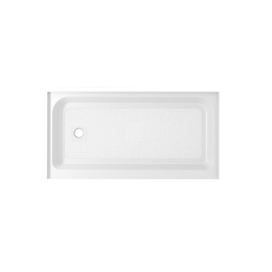 Elegant Laredo 60X32" Single Thresh Shower Tray Left Drain, WH - STY01-L6032