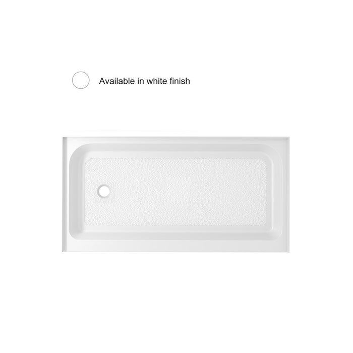 Elegant Laredo 60X32" Single Thresh Shower Tray Left Drain, WH