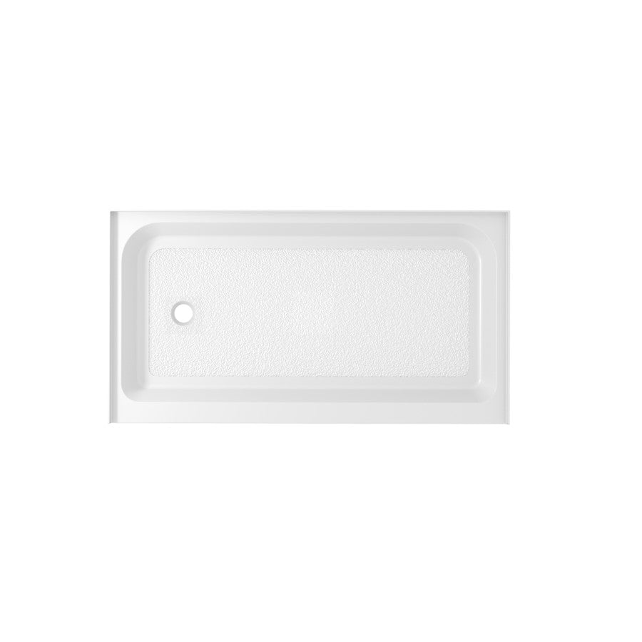 Elegant Laredo 60X36" Single Thresh Shower Tray Left Drain, WH - STY01-L6036
