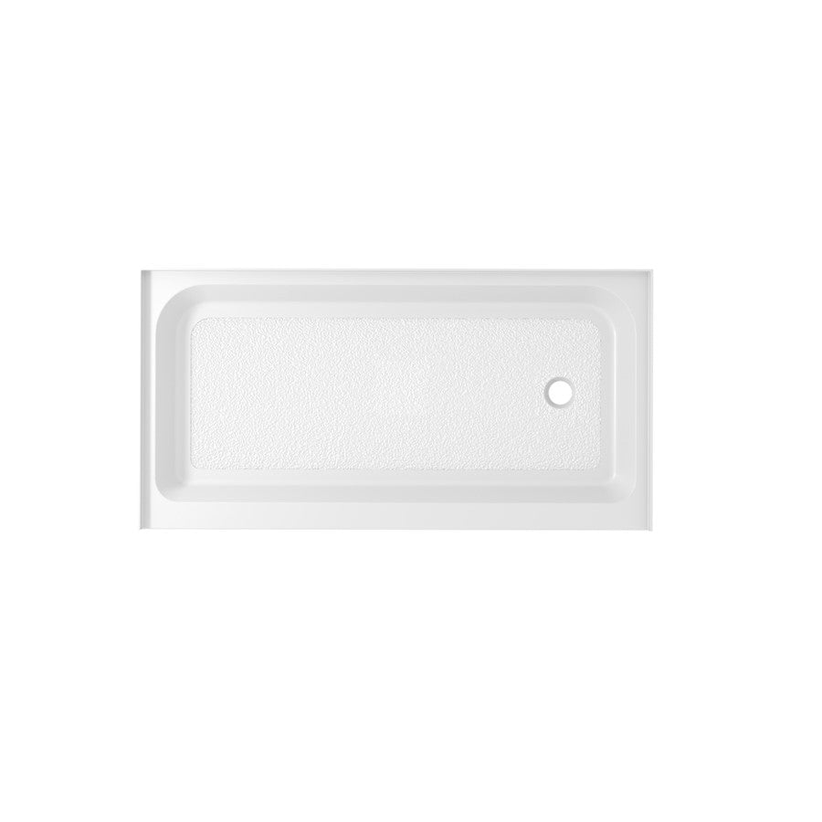 Elegant Laredo 60X32" Single Thresh Shower Tray Right Drain, WH - STY01-R6032