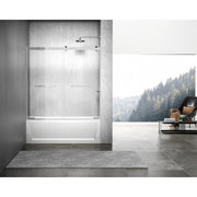 Elegant Ross Frameless Tub Door 60X60", Brushed Nickel - TD222-6060BNK