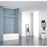 Elegant Ross Frameless Tub Door 60X60", Brushed Nickel