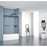 Elegant Kitchen/Bath Ross Frameless Tub Door 60X60", Matte Black